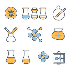 Chemistry Lab Icons, Chemical Icons Set, Laboratory Symbols, Science Lab Design, Chemical Equipment Icons, Lab Tools and Equipment, Scientific Icons Collection, Laboratory Flask Set