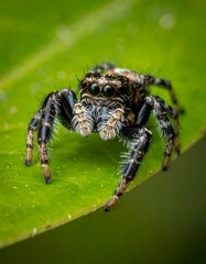 Jumping spider on a leaf (1)