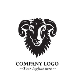 Obraz premium Head of Sheep Logo Symbol in Minimalist Modern Vector Design for Farm, Agriculture, and Wool Branding