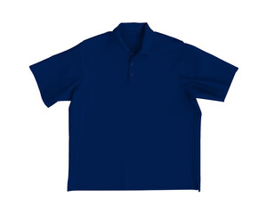 3D rendering of an oversized short sleeve polo shirt mockup for men. Flat lay front view on clean background