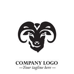 Head of Sheep Logo Symbol in Minimalist Modern Vector Design for Farm, Agriculture, and Wool Branding