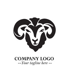 Head of Sheep Logo Symbol in Minimalist Modern Vector Design for Farm, Agriculture, and Wool Branding