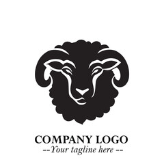 Head of Sheep Logo Symbol in Minimalist Modern Vector Design for Farm, Agriculture, and Wool Branding