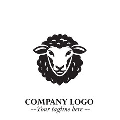 Head of Sheep Logo Symbol in Minimalist Modern Vector Design for Farm, Agriculture, and Wool Branding