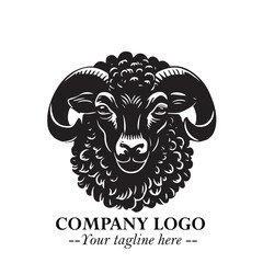 Head of Sheep Logo Symbol in Minimalist Modern Vector Design for Farm, Agriculture, and Wool Branding