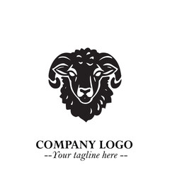 Head of Sheep Logo Symbol in Minimalist Modern Vector Design for Farm, Agriculture, and Wool Branding