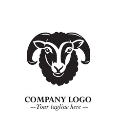 Head of Sheep Logo Symbol in Minimalist Modern Vector Design for Farm, Agriculture, and Wool Branding