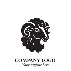 Head of Sheep Logo Symbol in Minimalist Modern Vector Design for Farm, Agriculture, and Wool Branding