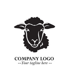 Head of Sheep Logo Symbol in Minimalist Modern Vector Design for Farm, Agriculture, and Wool Branding