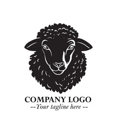 Head of Sheep Logo Symbol in Minimalist Modern Vector Design for Farm, Agriculture, and Wool Branding