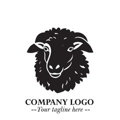 Head of Sheep Logo Symbol in Minimalist Modern Vector Design for Farm, Agriculture, and Wool Branding
