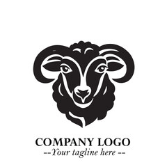 Head of Sheep Logo Symbol in Minimalist Modern Vector Design for Farm, Agriculture, and Wool Branding