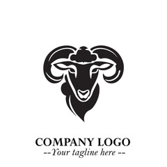 Head of Sheep Logo Symbol in Minimalist Modern Vector Design for Farm, Agriculture, and Wool Branding