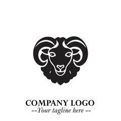 Head of Sheep Logo Symbol in Minimalist Modern Vector Design for Farm, Agriculture, and Wool Branding