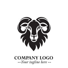 Head of Sheep Logo Symbol in Minimalist Modern Vector Design for Farm, Agriculture, and Wool Branding