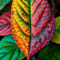 close up of red leaf