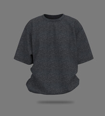 Blank oversized short sleeve t-shirt mockup in front view. 3D rendering, 3D illustration
