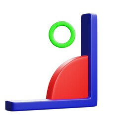 3D Render Abstract Geometric Shape with Circle Graphic Design