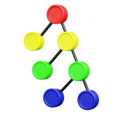 Fototapeta premium 3D Rendered Colorful Circular Node Tree Structure Diagram Illustration