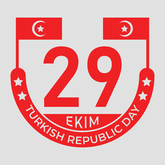 29 Ekim Turkish Republic Day Celebration Emblem