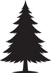 Minimal Christmas Tree Silhouette | Black Vector Graphic