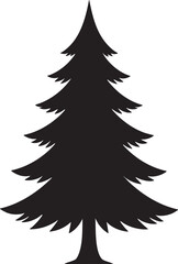 Minimal Christmas Tree Silhouette | Black Vector Graphic