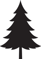 Minimal Christmas Tree Silhouette | Black Vector Graphic