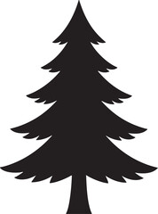 Minimal Christmas Tree Silhouette | Black Vector Graphic