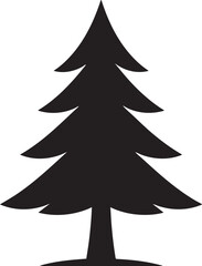 Minimal Christmas Tree Silhouette | Black Vector Graphic