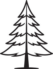 Minimal Christmas Tree Silhouette | Black Vector Graphic