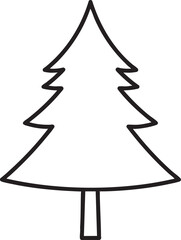 Minimal Christmas Tree Silhouette | Black Vector Graphic