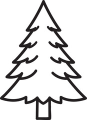 Minimal Christmas Tree Silhouette | Black Vector Graphic