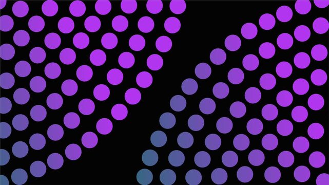 Circular red dot gradient pattern on dark futuristic layout