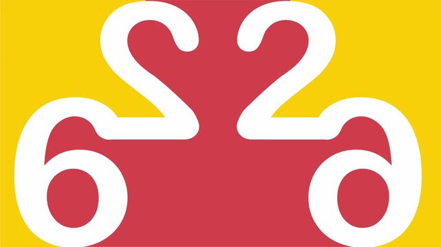 Red and white mirrored 2026 numbers on bright yellow background