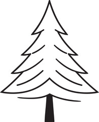Minimal Christmas Tree Silhouette | Black Vector Graphic