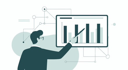 Presentation Of A Business Bar Graph Visualizing Financial Data And Growth Prospects