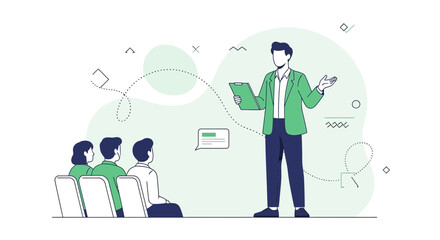 Presenter Delivers An Inspiring Lecture To A Group Of Attentive Listeners In An Auditorium Setting