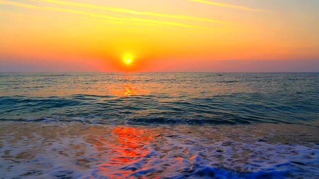 Beautiful summer sunrise over the beach