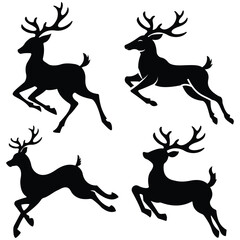 Deer silhouette  icon on white background.