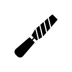 Simple Black File Tool Icon on White Background