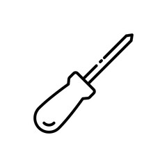Stylized Outline Icon of a Phillips Head Screwdriver
