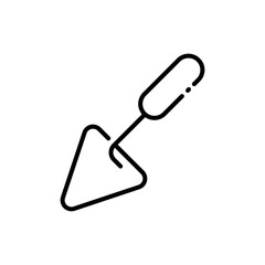 Minimalist Line Art Icon of a Hand Trowel