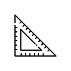 Simple Outline Icon of a Set Square Ruler