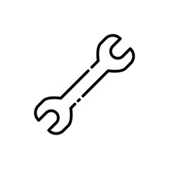 Simple Black Outline Wrench Tool Icon