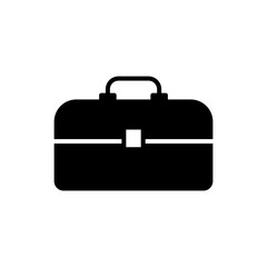 Simple Black Briefcase Icon for Business