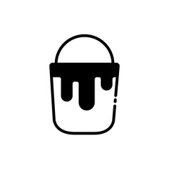 Minimalist Black Paint Bucket Icon with Drips