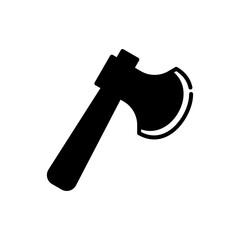 Simple Black Silhouette Axe Icon Graphic