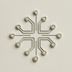 Embossed Circuit Board Design on Textured Background, Abstract Technology Concept