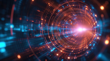 Fototapeta premium Futuristic background with technology and communication concepts