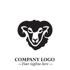 Head of Sheep Logo Symbol in Minimalist Modern Vector Design for Farm, Agriculture, and Wool Branding
